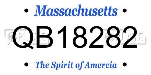 QB18282 Massachusetts License Plate