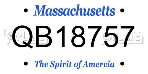 QB18757 Massachusetts License Plate