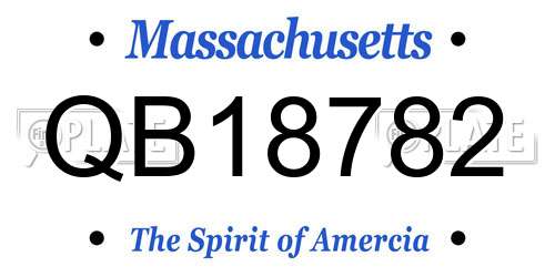 QB18782 Massachusetts License Plate