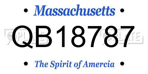 QB18787 Massachusetts License Plate