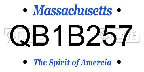 QB1B257 Massachusetts License Plate