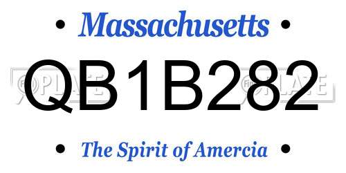 QB1B282 Massachusetts License Plate