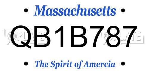 QB1B787 Massachusetts License Plate