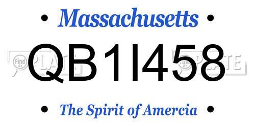 QB1I458 Massachusetts License Plate