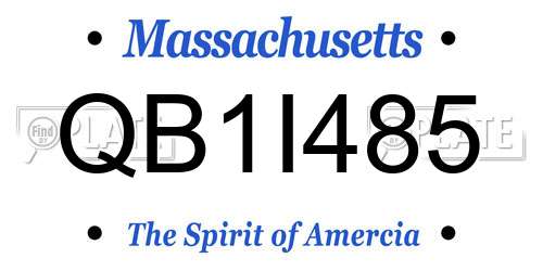 QB1I485 Massachusetts License Plate