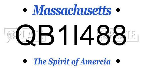 QB1I488 Massachusetts License Plate