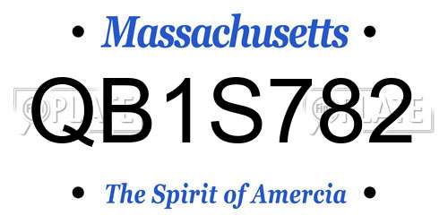 QB1S782 Massachusetts License Plate