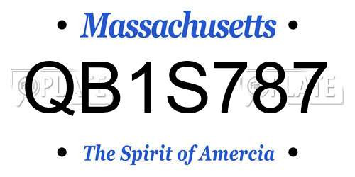 QB1S787 Massachusetts License Plate