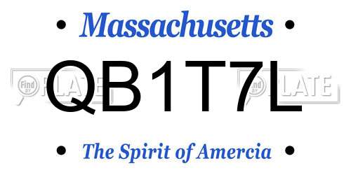 QB1T7L Massachusetts License Plate