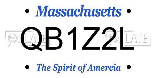 QB1Z2L Massachusetts License Plate