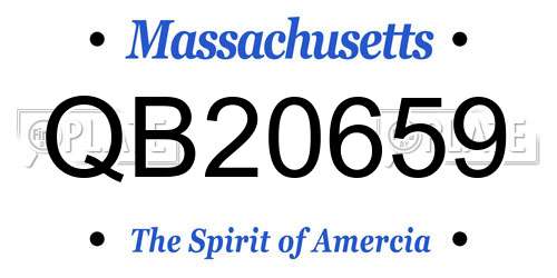 QB20659 Massachusetts License Plate
