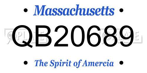 QB20689 Massachusetts License Plate