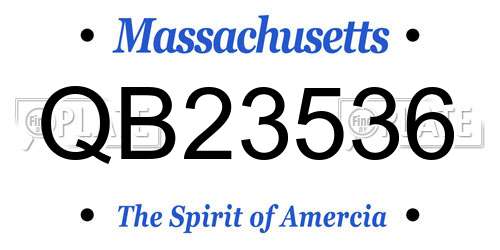 QB23536 Massachusetts License Plate