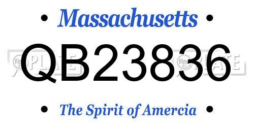 QB23836 Massachusetts License Plate