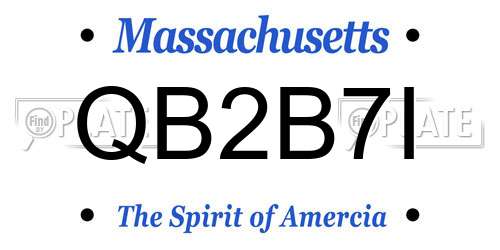 QB2B7I Massachusetts License Plate