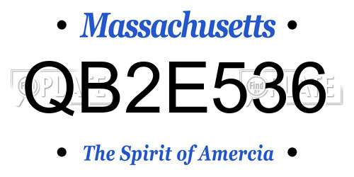 QB2E536 Massachusetts License Plate