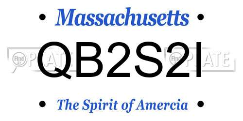 QB2S2I Massachusetts License Plate