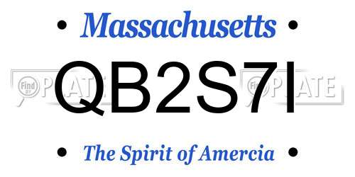 QB2S7I Massachusetts License Plate