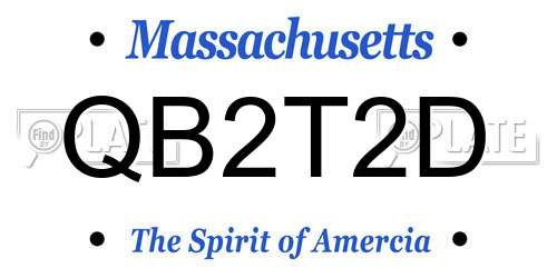QB2T2D Massachusetts License Plate
