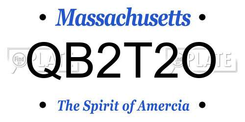 QB2T2O Massachusetts License Plate