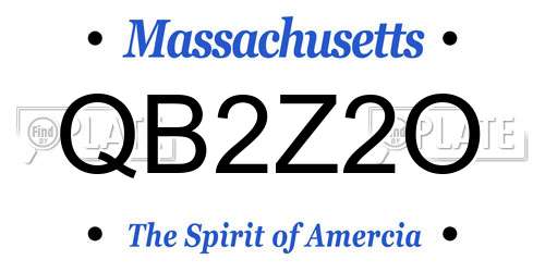 QB2Z2O Massachusetts License Plate