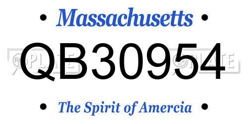 QB30954 Massachusetts License Plate