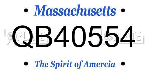 QB40554 Massachusetts License Plate