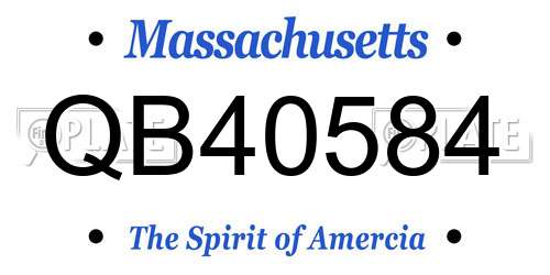 QB40584 Massachusetts License Plate
