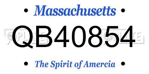 QB40854 Massachusetts License Plate