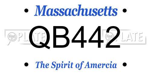 QB442 Massachusetts License Plate