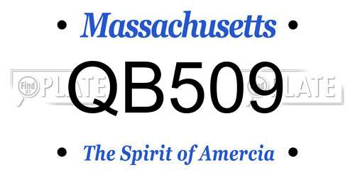 QB509 Massachusetts License Plate