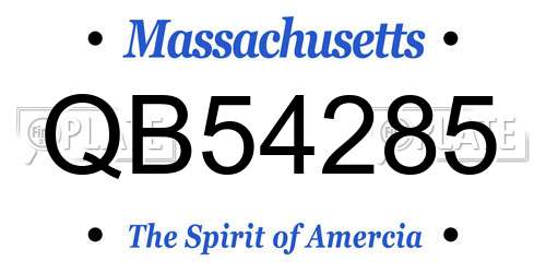 QB54285 Massachusetts License Plate