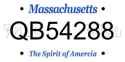 QB54288 Massachusetts License Plate