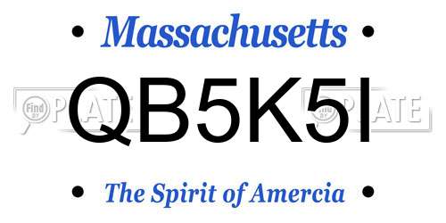QB5K5I Massachusetts License Plate