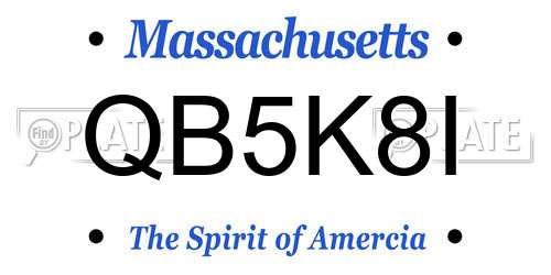 QB5K8I Massachusetts License Plate