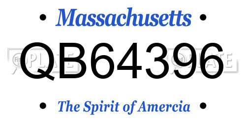 QB64396 Massachusetts License Plate