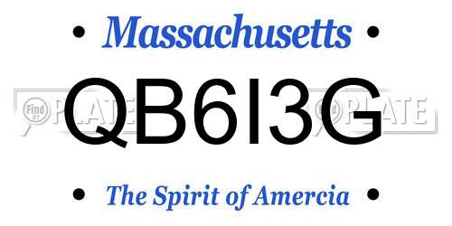 QB6I3G Massachusetts License Plate