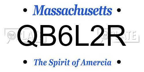 QB6L2R Massachusetts License Plate