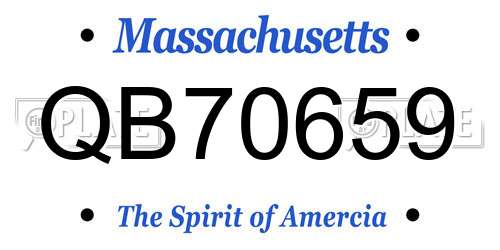QB70659 Massachusetts License Plate