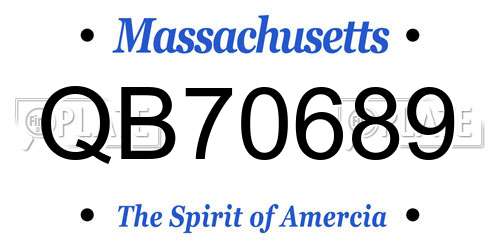 QB70689 Massachusetts License Plate
