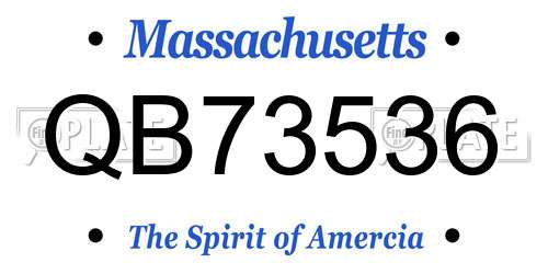 QB73536 Massachusetts License Plate