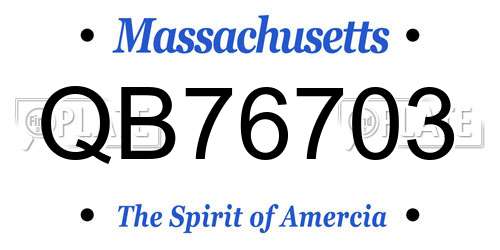 QB76703 Massachusetts License Plate