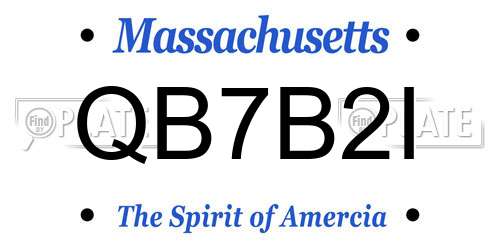 QB7B2I Massachusetts License Plate
