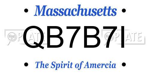 QB7B7I Massachusetts License Plate