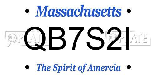 QB7S2I Massachusetts License Plate