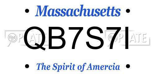 QB7S7I Massachusetts License Plate