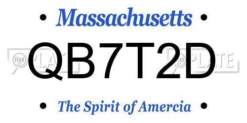 QB7T2D Massachusetts License Plate