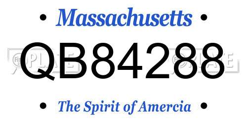 QB84288 Massachusetts License Plate
