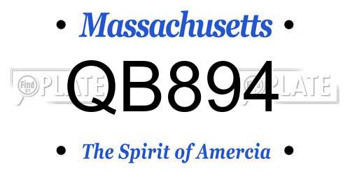 QB894 Massachusetts License Plate