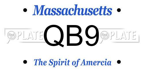 QB9 Massachusetts License Plate
